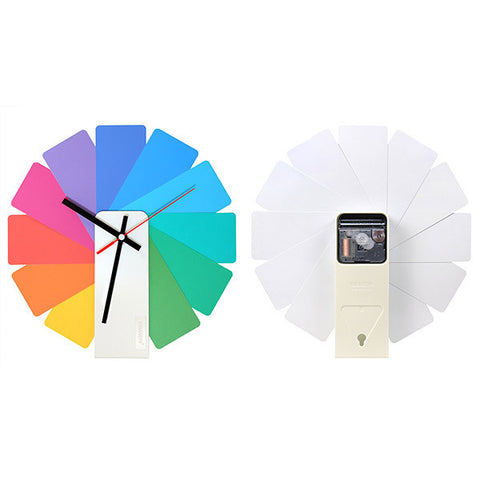 KIBARDIN Transformer Clock / White<br/>時鐘 - 彩色扇葉/白色主體