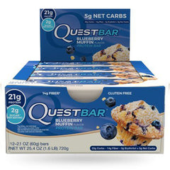 QUEST Protein Bars - Blueberry Muffin<BR/>高蛋白營養棒 - 藍莓馬芬 (12入)