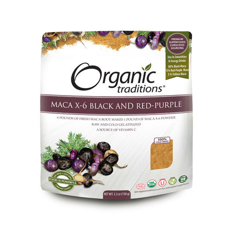 ORGANIC TRADITIONS Organic Maca X-6 Black & Red-Purple<br/>有機思維 有機綜合瑪卡粉