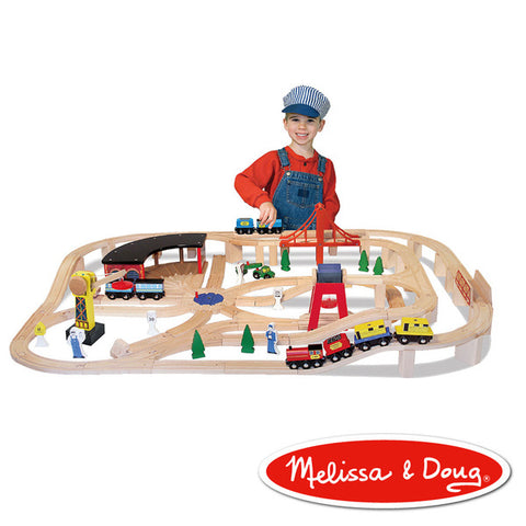 MELISSA & DOUG<br/>木製鐵路軌道組
