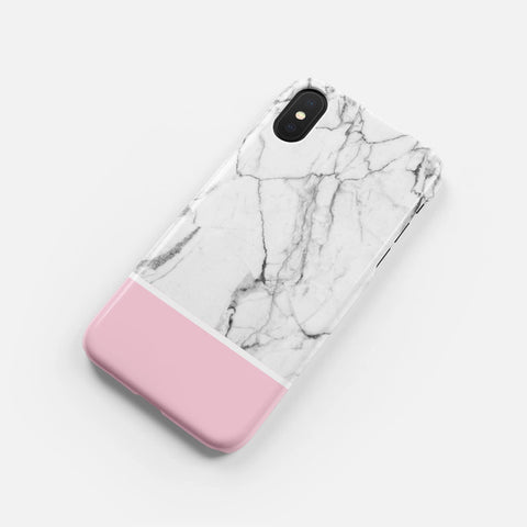COCONUT LANE Pink Block Marble Phone Case <br/>大理石撞色手機殼 (粉)