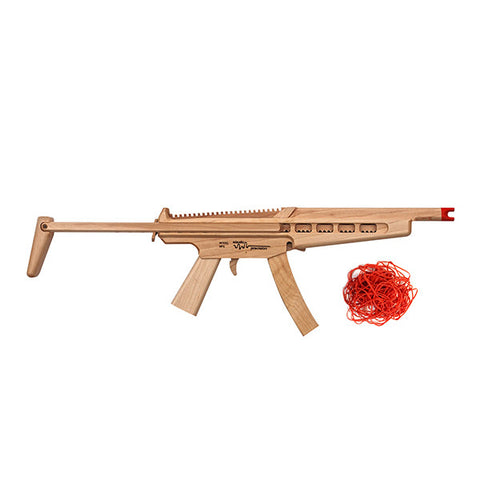 ELASTIC PRICISION<br/>Rubber Band Machine Gun<br/>橡皮筋玩具原木槍 - 軍用 MP5 衝鋒槍