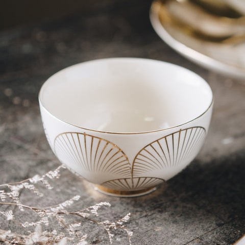 BLOOMINGVILLE<br/>金色仲夏系列 - 棕梠圖騰陶瓷碗