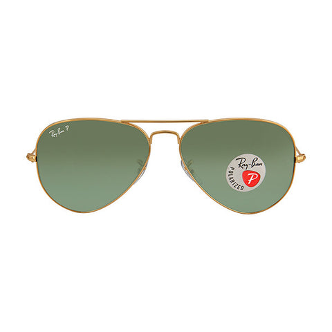 RAY BAN -  Aviator Green Polarized Lens 58mm Men's Sunglasses