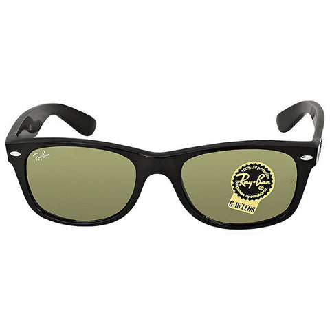 RAY BAN - New Wayfarer Black/Green 52mm Sunglasses