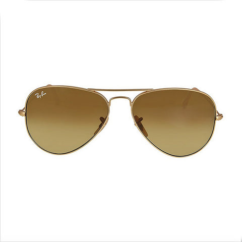 RAY BAN -  Aviator Matte Gold Brown 58mm Unisex Sunglasses