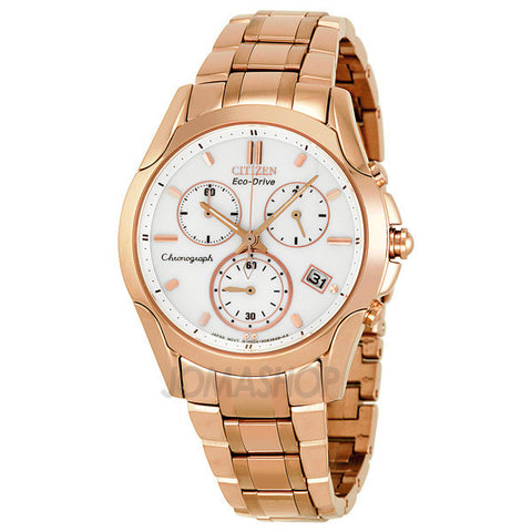 Citizen - Eco-Drive Sport Chronograph White Dial Rose Gold-Tone Ladies Watch FB1153-59A (48% off)