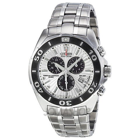 Citizen - Signature Chronograph Eco-Drive Silver Dial Stainless Steel Mens Watch BL5440-58A (44% off)
