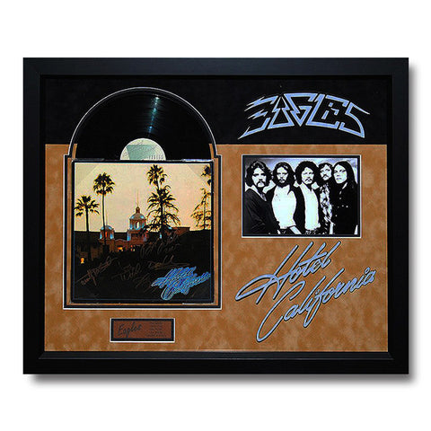 Eagles Autographed LP<br/>老鷹合唱團成名專輯 Hotel California 團員簽名黑膠唱片封面