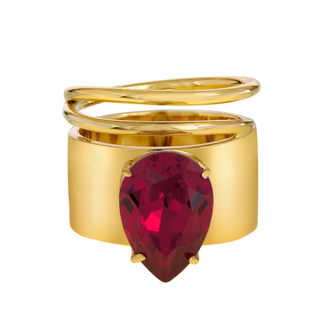 Lightening Bug - Ring - Gold with Siam