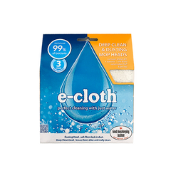 E-CLOTH<br/>深層清潔除菌抗過敏 - 輕量級拖把 120cm + 專用替換拖布 (除菌抗過敏藍布+靜電除塵白布) 超值包