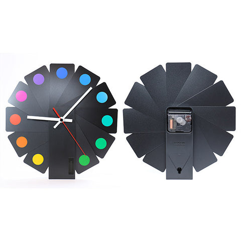 KIBARDIN Transformer Clock / Color Spots<br/>時鐘 - 黑色扇葉/彩色斑點