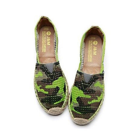 JOY & MARIO <br/>迷彩鏤空草編鞋 - 迷彩綠