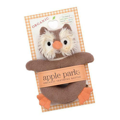 APPLE PARK Picnic Pal Soft Teething Toy - Owl<BR/>手搖鈴啃咬玩具 - 貓頭鷹