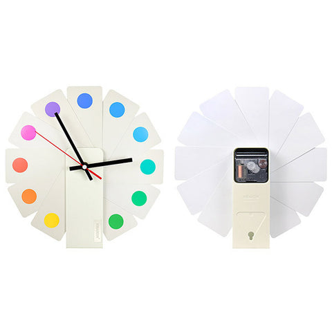 KIBARDIN Transformer Clock / Color Spots<br/>時鐘 - 白色扇葉/彩色斑點