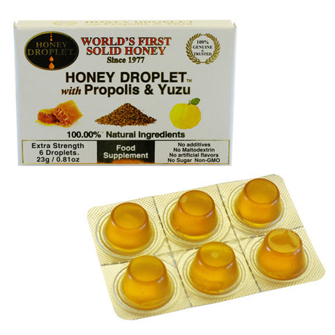 NEW ZEALAND HONEY Premium Honey Droplet <br/>麥蘆卡固態蜂蜜糖 柚子口味 (6入/盒)