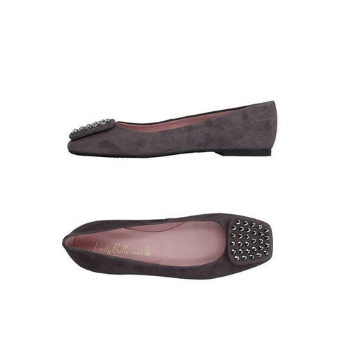 PRETTY BALLERINAS<BR/>Sasha 系列 時尚方頭圓珠麂皮平底鞋 (共2色) - Shark Tank Taiwan 