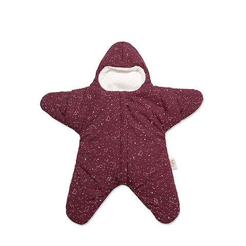 BABY BITES<br/>純棉手作海星嬰兒睡袋 (輕量版) - 葡萄紅