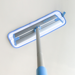 E-CLOTH<br/>深層清潔除菌抗過敏 - 輕量級拖把 120cm + 專用替換拖布 (除菌抗過敏藍布) 替換包