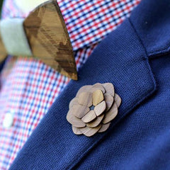 THE TWO GUYS BOW TIE Lapel Flower - Plymouth<br/>手工木製胸花 - 普利茅斯 - Shark Tank Taiwan 