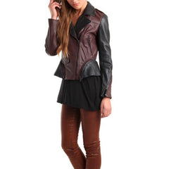 3.1 PHILLIP LIM 2 Tone Moto Cross Jacket<br/>雙層拼色皮外套