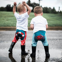 DOODLE PANTS Teal Chevron Octopus Leggings<BR/>湖水綠章魚緊身褲 - Shark Tank Taiwan 歐美時尚生活網