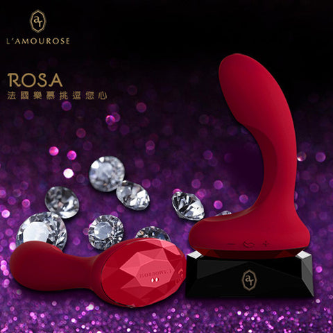 L`AMOUROSE Rosa Rouge<br/>珞莎胭紅智能溫控情趣按摩棒 - 胭脂紅