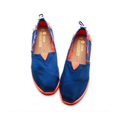 JOY & MARIO<BR/>時尚鉚釘撞色平底休閒鞋