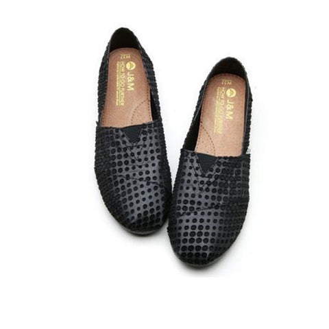 JOY & MARIO<BR/>圓點平底休閒鞋 - 黑