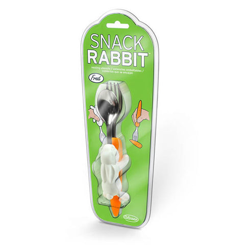 FRED & FRIENDS Snack Rabit<BR/>蘿蔔兔造型兒童餐具二件組 (叉子+勺子)