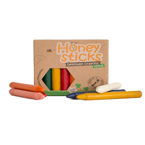 HONEYSTICKS Crayons<br/>純天然蜂蠟無毒蠟筆 - 學童適用 細長款 (共8色)