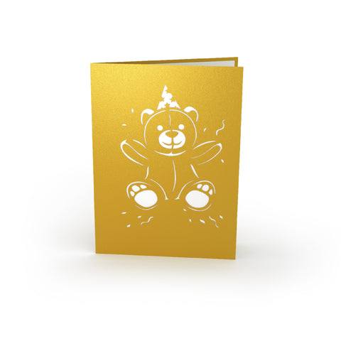 LOVEPOP Gold Birthday Bear 3D card<br>生日卡片－淘氣泰迪熊 - Shark Tank Taiwan 
