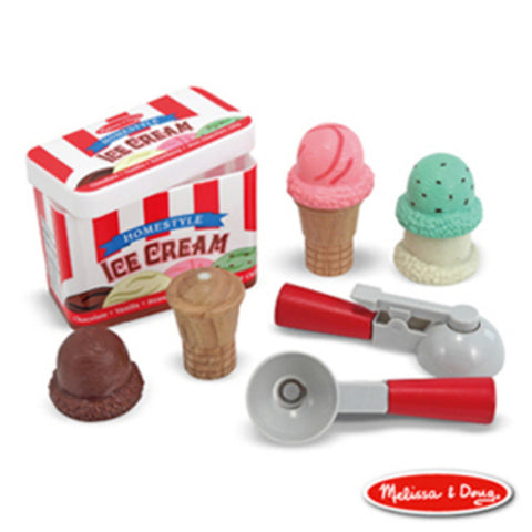 MELISSA & DOUG<br/>木製玩食趣 - 磁力冰淇淋甜筒組
