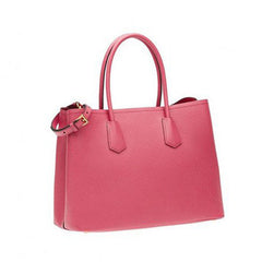 PRADA Saffiano Leather Tote<BR/>桃粉防刮牛皮兩用包 L