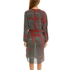 3.1 PHILLIP LIM Print Silk Ruffle Dress<br/>透膚噴漆條紋洋裝 (共2色)