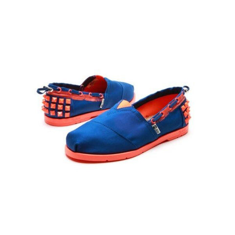 JOY & MARIO<BR/>時尚鉚釘撞色平底休閒鞋