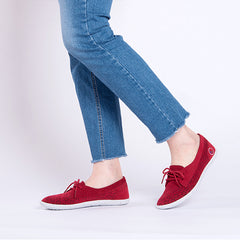 FYE FYE1504<br/>寶特瓶製休閒女鞋 Paris 系列 - 酒紅色