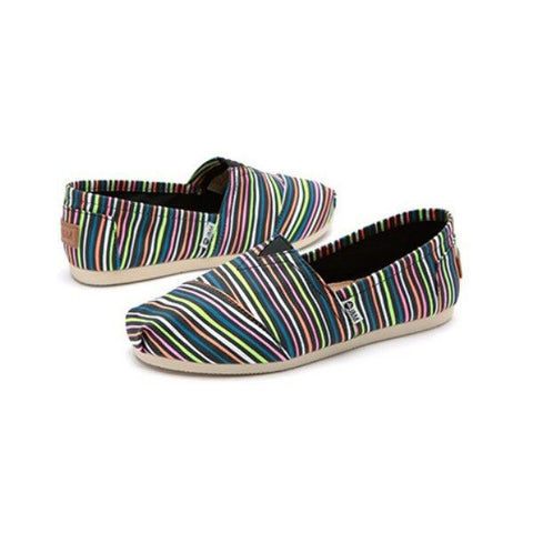 JOY & MARIO<BR/>經典條紋平底休閒鞋 - 黑