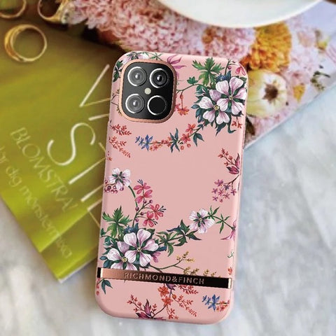 RICHMOND & FINCH<br/>RF瑞典手機殼 玫瑰金線框  - 夢幻粉紅花