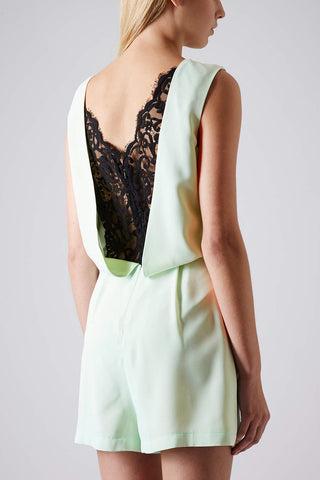 TOPSHOP - Tall Lace Back Playsuit - Shark Tank Taiwan 