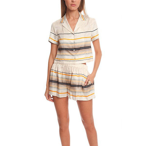 RAG & BONE Cropped League Shirt<BR/>復古條紋襯衫