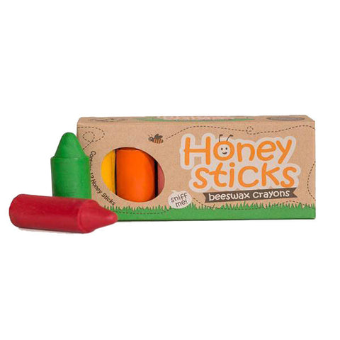 HONEYSTICKS Crayons<br/>純天然蜂蠟無毒蠟筆 - 寶寶適用 胖短款 (共12色)