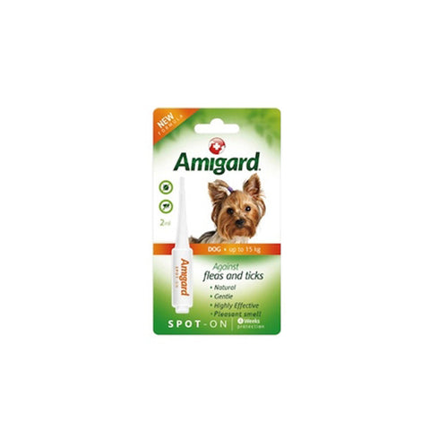 AMIGARD Spot-On Fleas & Ticks<br/>安美佳天然驅蚤滴劑 - 15kg 以下犬種專用 (單劑)