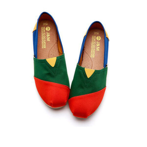 JOY & MARIO<BR/>拼色平底休閒鞋 -  橘紅