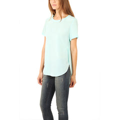 3.1 PHILLIP LIM Overlapped Side Seam Tee<BR/>素面開衩上衣 (綠)