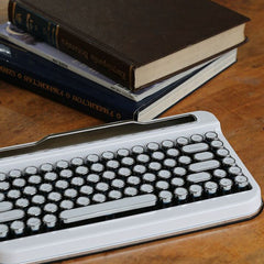 ELRETRON Penna<br/>藍牙復古鍵盤 - 圓形鍵帽 (白色)