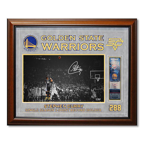 NBA Stephen Curry Single-Season 3-pt Record Signature<br/> 史蒂芬·柯瑞三分球新紀錄紀念簽名照