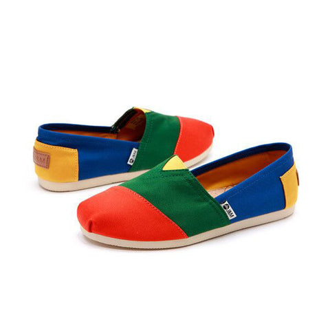 JOY & MARIO<BR/>拼色平底休閒鞋 -  橘紅