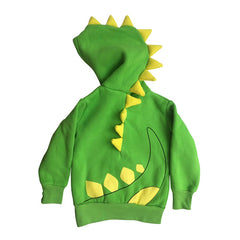 DOODLE PANTS Green Dino Hoodie With Horns<BR/>綠色恐龍角造型帽 T