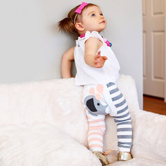 DOODLE PANTS Elephant Balloon Stripes Cotton Legging<BR/>大象氣球緊身褲 (共2色) - Shark Tank Taiwan 歐美時尚生活網